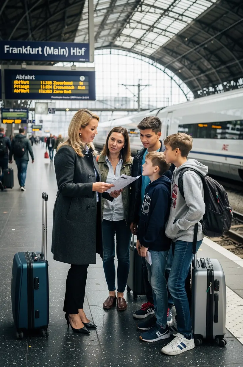 Team von Reiseplanern bespricht strategische Routenoptimierung und Logistik für Deutschlandreisen.